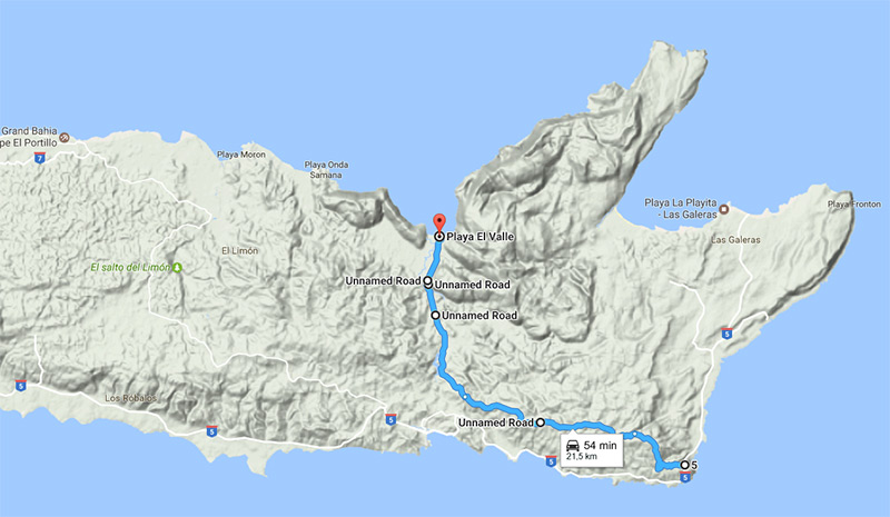 carte piste playa el Valle