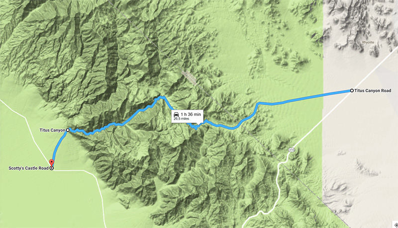 carte Titus Canyon road
