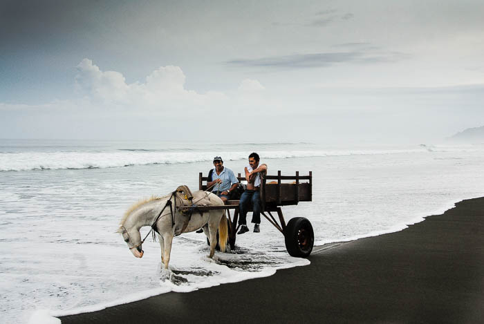 Cariole sur la plage