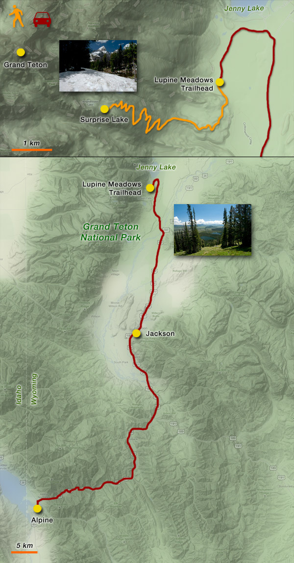 carte du parc de Yellowstone