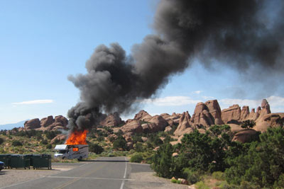 Incendie du motorhome