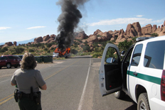 Incendie du motorhome